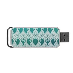 Teal Art Nouvea Portable Usb Flash (one Side) by NouveauDesign