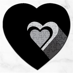 Heart Love Black And White Symbol Jigsaw Puzzle (heart) by Celenk