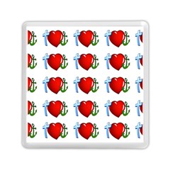 Cross Heart Anchor Love Hope Memory Card Reader (square)  by Celenk