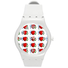 Cross Heart Anchor Love Hope Round Plastic Sport Watch (m) by Celenk