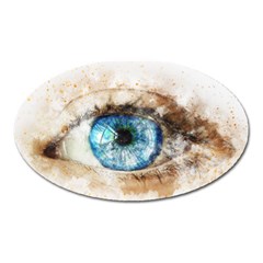 Eye Blue Girl Art Abstract Oval Magnet by Celenk