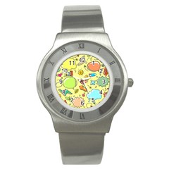 Cute Sketch Child Graphic Funny Stainless Steel Watch by Celenk