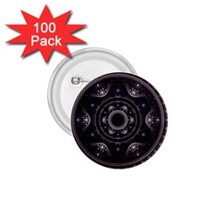 Fractal Mandala Circles Purple 1 75  Buttons (100 Pack)  by Celenk