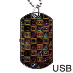 Kaleidoscope Pattern Abstract Art Dog Tag Usb Flash (one Side) by Celenk