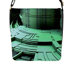 Futuristic Urban Architecture Flap Messenger Bag (l)  by Celenk