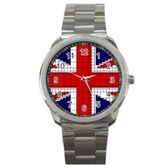 Union Jack Flag Uk Patriotic Sport Metal Watch by Celenk