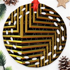 Modern Art Sculpture Architecture Round Filigree Ornament (two Sides) by Celenk