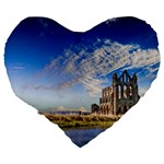 Ruin Church Ancient Architecture Large 19  Premium Flano Heart Shape Cushions Back