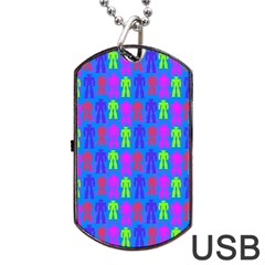 Neon Robot Dog Tag Usb Flash (two Sides) by snowwhitegirl