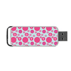 Blue Retro Dots Portable Usb Flash (two Sides) by snowwhitegirl