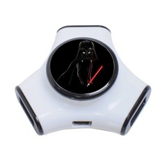 Darth Vader Cat 3-port Usb Hub by Valentinaart