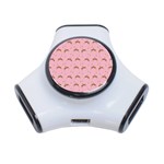 Pink Beige Hats 3-Port USB Hub Front