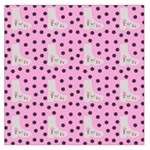 Deer Boots Pink Grey Large Satin Scarf (Square) Front