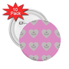 Cupcake Pink Grey 2 25  Buttons (10 Pack)  by snowwhitegirl