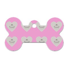 Cupcake Pink Grey Dog Tag Bone (one Side) by snowwhitegirl