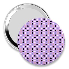 Black White Pink Blue Eggs On Violet 3  Handbag Mirrors by snowwhitegirl