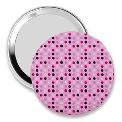 Grey Magenta Eggs On Pink 3  Handbag Mirrors by snowwhitegirl