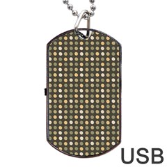 Grey Beige Eggs On Dark Grey Dog Tag Usb Flash (one Side) by snowwhitegirl