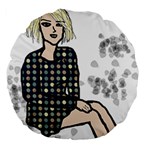 Girl Sitting Large 18  Premium Round Cushions Back
