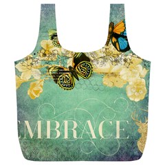 Embrace Shabby Chic Collage Full Print Recycle Bags (l)  by NouveauDesign