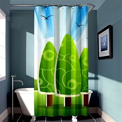 Landscape Nature Background Shower Curtain 36  X 72  (stall)  by Nexatart