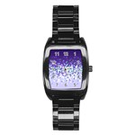 Purple Disintegrate Stainless Steel Barrel Watch Front