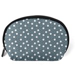 Floral Dots Blue Accessory Pouches (Large)  Back