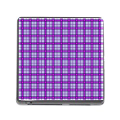 Purple Tartan Memory Card Reader (square) by jumpercat