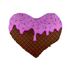 Chocolate And Strawberry Icecream Standard 16  Premium Heart Shape Cushions by jumpercat