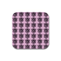 Three Women Pink Rubber Square Coaster (4 Pack)  by snowwhitegirl