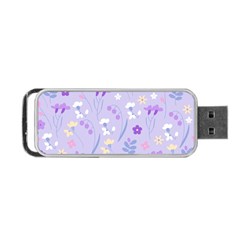 Violet,lavender,cute,floral,pink,purple,pattern,girly,modern,trendy Portable Usb Flash (one Side) by NouveauDesign