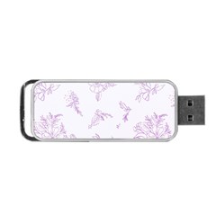 Beautiful,violet,floral,shabby Chic,pattern Portable Usb Flash (one Side) by NouveauDesign