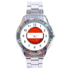 Austria Country Nation Flag Stainless Steel Analogue Watch by Nexatart