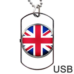 United Kingdom Country Nation Flag Dog Tag Usb Flash (two Sides) by Nexatart