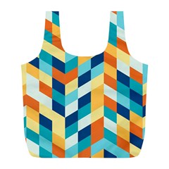 Geometric Retro Wallpaper Full Print Recycle Bags (l)  by Nexatart