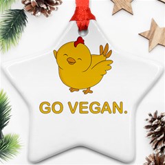 Go Vegan - Cute Chick  Star Ornament (two Sides) by Valentinaart