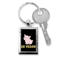 Go Vegan - Cute Pig Key Chains (rectangle) 
