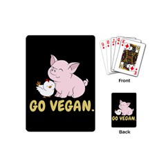 Go Vegan - Cute Pig And Chicken Playing Cards (mini)  by Valentinaart