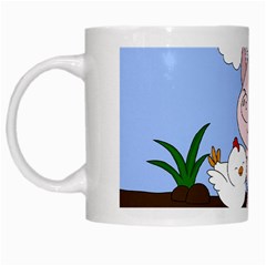 Go Vegan - Cute Pig And Chicken White Mugs by Valentinaart