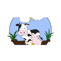 Friends Not Food - Cute Cow, Pig And Chicken Satin Wrap by Valentinaart