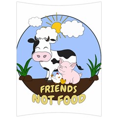 Friends Not Food - Cute Cow, Pig And Chicken Back Support Cushion by Valentinaart