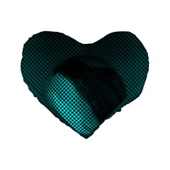 Background Sphere Ball Metal Blue Standard 16  Premium Flano Heart Shape Cushions by Nexatart
