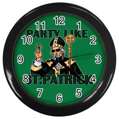  St  Patricks Day  Wall Clocks (black) by Valentinaart