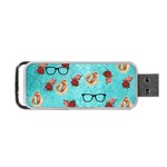Vintage Glasses Blue Portable USB Flash (Two Sides) Front