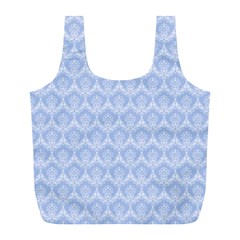 Damask Light Blue Full Print Recycle Bags (l)  by snowwhitegirl