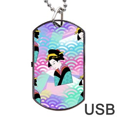 Japanese Abstract Dog Tag Usb Flash (two Sides) by snowwhitegirl