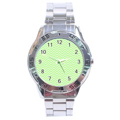 Green Chevron Stainless Steel Analogue Watch by snowwhitegirl