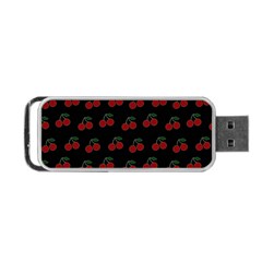 Cherries Black Portable Usb Flash (two Sides) by snowwhitegirl