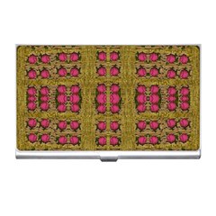 Bloom In Gold Shine And You Shall Be Strong Business Card Holders by pepitasart