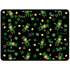 St Patricks Day Pattern Fleece Blanket (large)  by Valentinaart